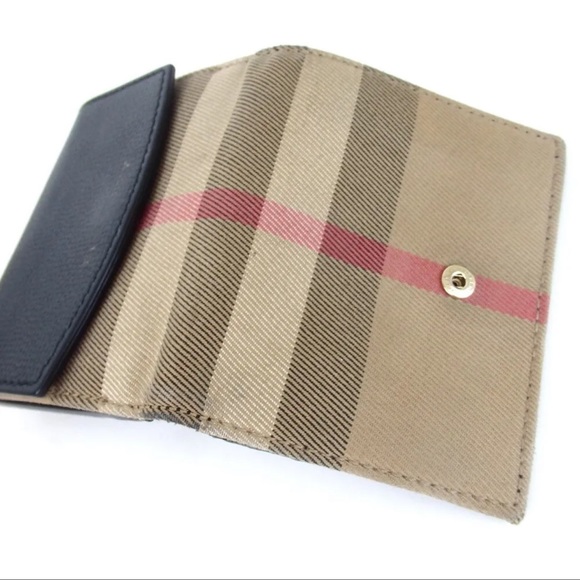 AUTH BURBERRY Nova Check Canvas Wallet W/ Box - Picture 5 of 12